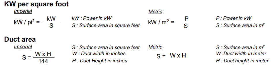 Using Heater Selection Formulas